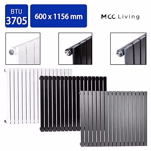 MCC Direct Designer Flat Panel Double Radiator, White, W: 115.6 cm, H: 60 cm – 2