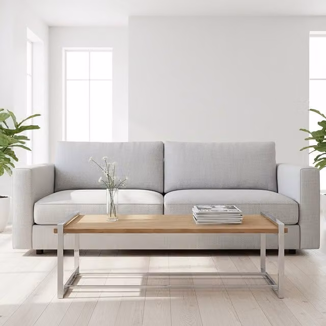 Fifty Five South Menteng Rectangular Coffee Table in Brown Wood and Metal – 1