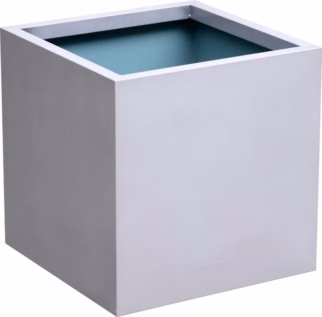 Primrose Silver Galvanised Steel Outdoor Cube Planter Tub