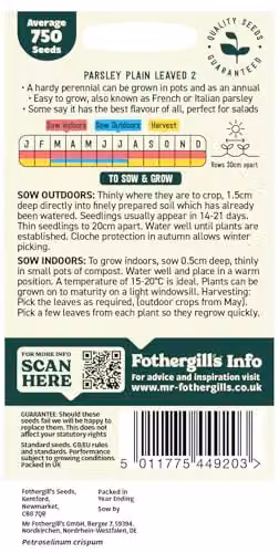 Mr Fothergill's Oh Sow Simple Plain Leaved Parsley Herb Vegetable Seeds, Green – 2