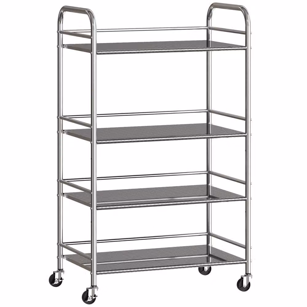 Wyld Haus 4 Tier Stainless Steel Kitchen Trolley in Silver, W/D/H: 60 x 35 x 100 cm – 2