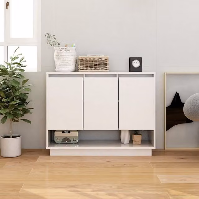 Berkfield Home Modern White Matt MDF Sideboard W/D/H: 97 x 31 x 75 cm