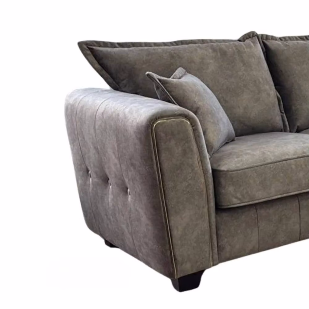 Snug Furniture Birmingham Ltd Serena Large Full-Back Corner Sofa in Taupe Microfibre Fabric – 2