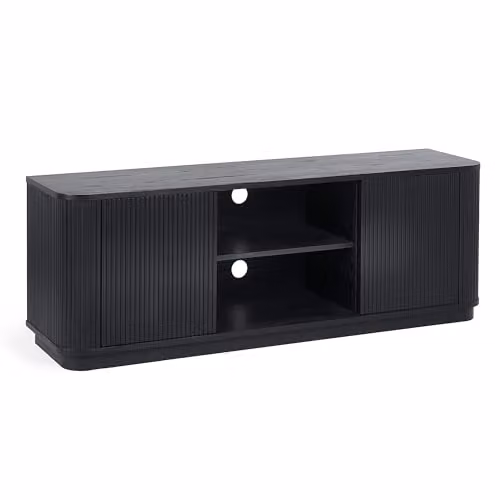 Julian Bowen Louis Black Ash 2 Door TV Cabinet, W: 140 cm, D: 40 cm, H: 53 cm – 2