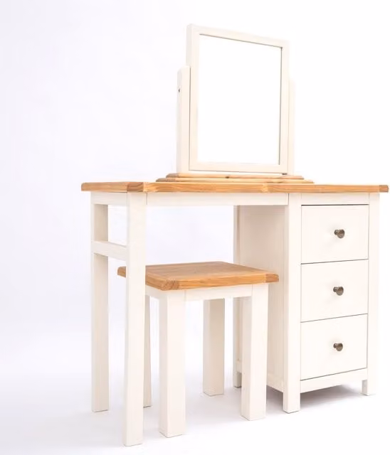 Cabinet Bits Maggiori 3 Drawer Dressing Table Set in White Waxed Pine