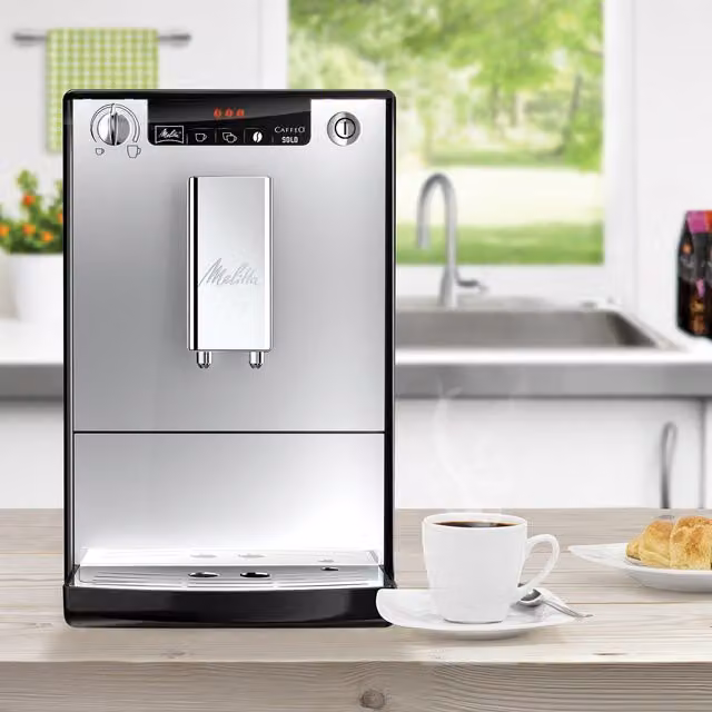 Melitta SOLO Coffee Machine, Silver Stainless Steel Countertop Model