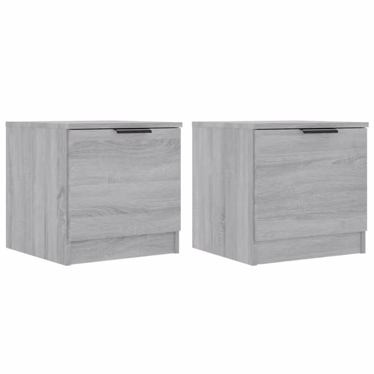 Berkfield Home Set of 2 Bedside Cabinets in Grey Sonoma, W/D/H: 40 x 39 x 40 cm