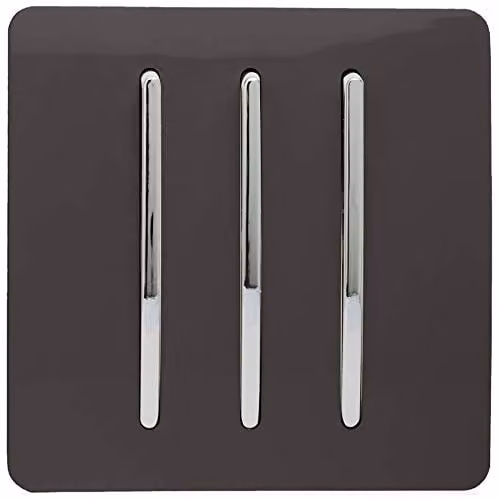 Trendi Modern Glossy Plastic 3 Gang 2 Way Tactile Light Switch in Green or Brown – 2