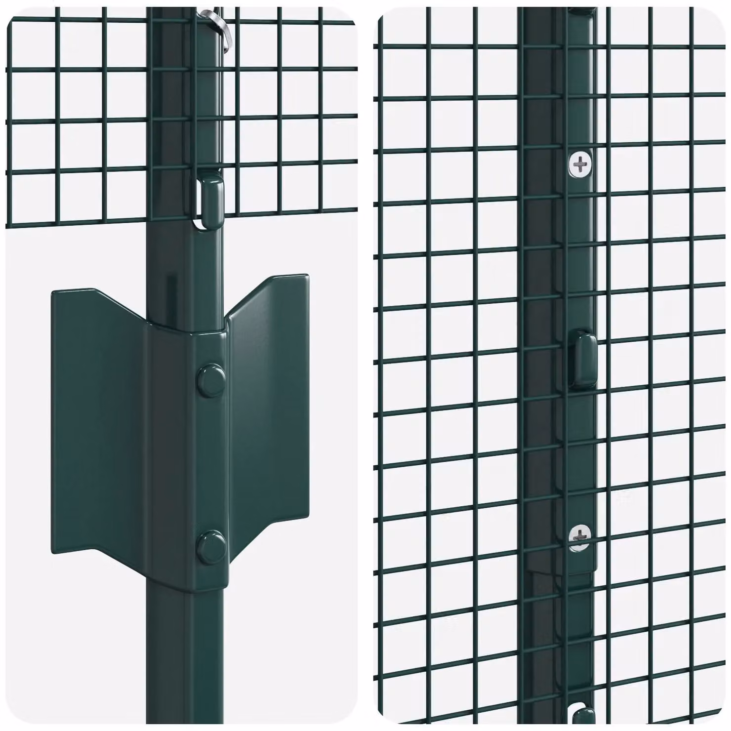 Berkfield Home Green Steel Welded Wire Fence with 22 U-Profile In-Ground Posts, W/H: 50 m x 1.2 m – 4