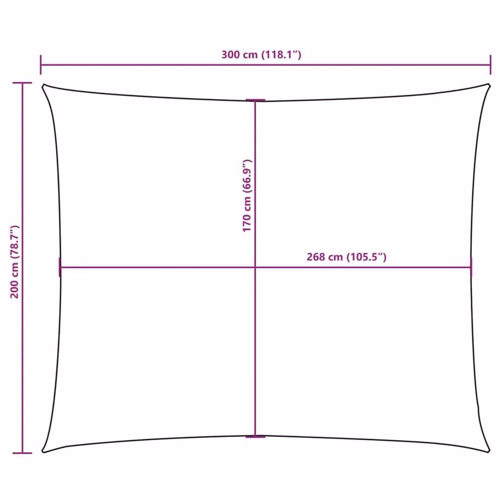 Berkfield Home Rectangular Sunshade Sail in Dark Green Oxford Fabric, W: 3 m, D: 2 m – 5