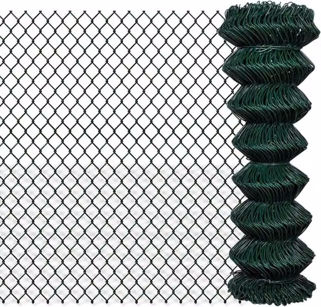 Berkfield Home Green PVC-Coated Steel Chain Link Fence, 1.25 x 15 m – 1