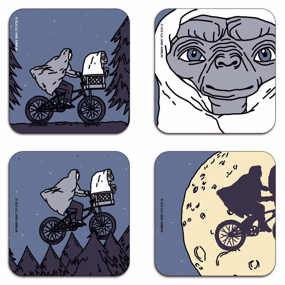 Zavvi E.T. the Extra-Terrestrial Scenes Coaster Set, Multicolour, 4 Pack – 2