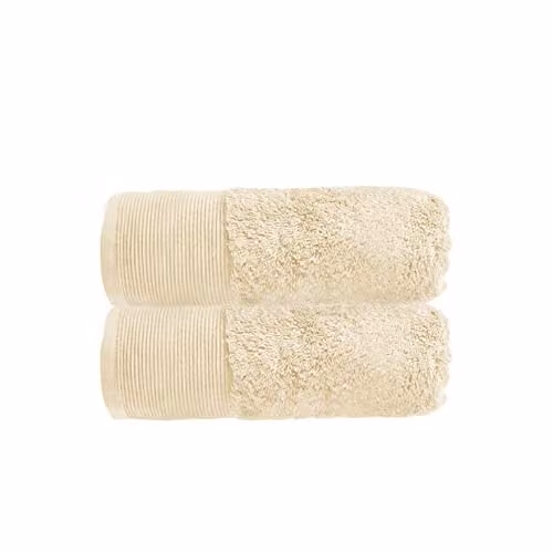 Allure Bath Fashions Pack of 2 Bamboo and Cotton Hand Towels, Sand, W/H: 50 x 90 cm – 3