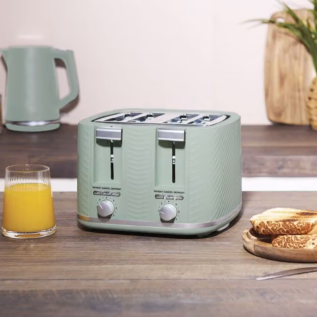 Revolve 4 Slot Toaster in Sage Green