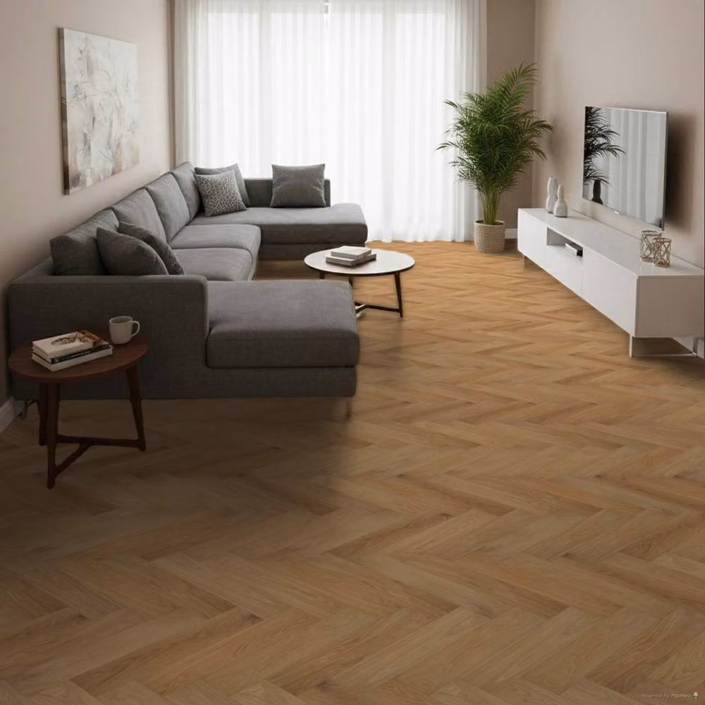 Vinyl Flooring UK Hatton Oak Herringbone Engineered Parquet Flooring, Brown, UV Oiled Smooth Finish – 3