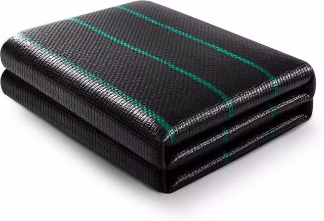 Keplin Heavy Duty Black Plastic Weed Control Membrane for Ornamental and Vegetable Gardens