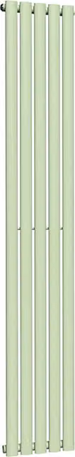 Lux Heat Oval Coloured Vertical Radiator in Green, H 180 cm x W 30 cm