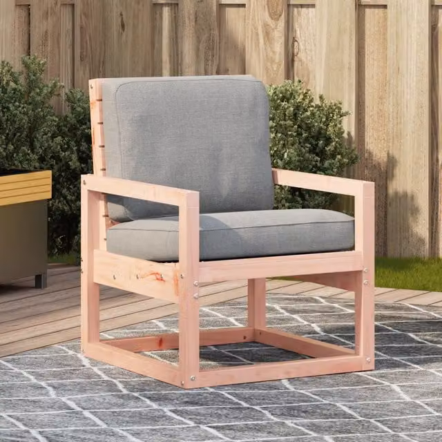 Berkfield Home Garden Chair in Brown Solid Wood, W/D/H: 57.5 x 63 x 76 cm