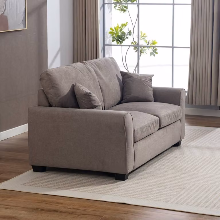 Artemis Home Lewiston 3 Seater Fabric Pull Out Sofabed in Brown