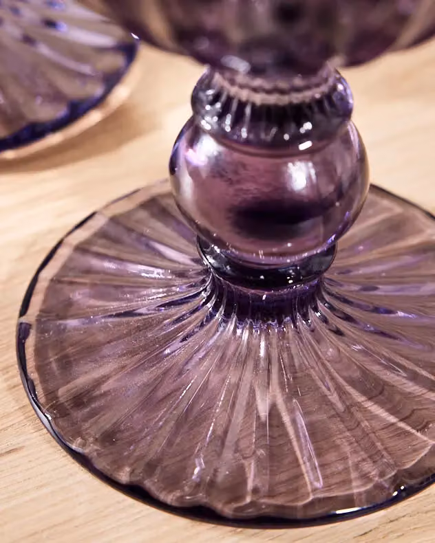 Dibor Set of 8 Purple Embossed Vintage Luxury Wine Glasses, 290ml per glass – 3