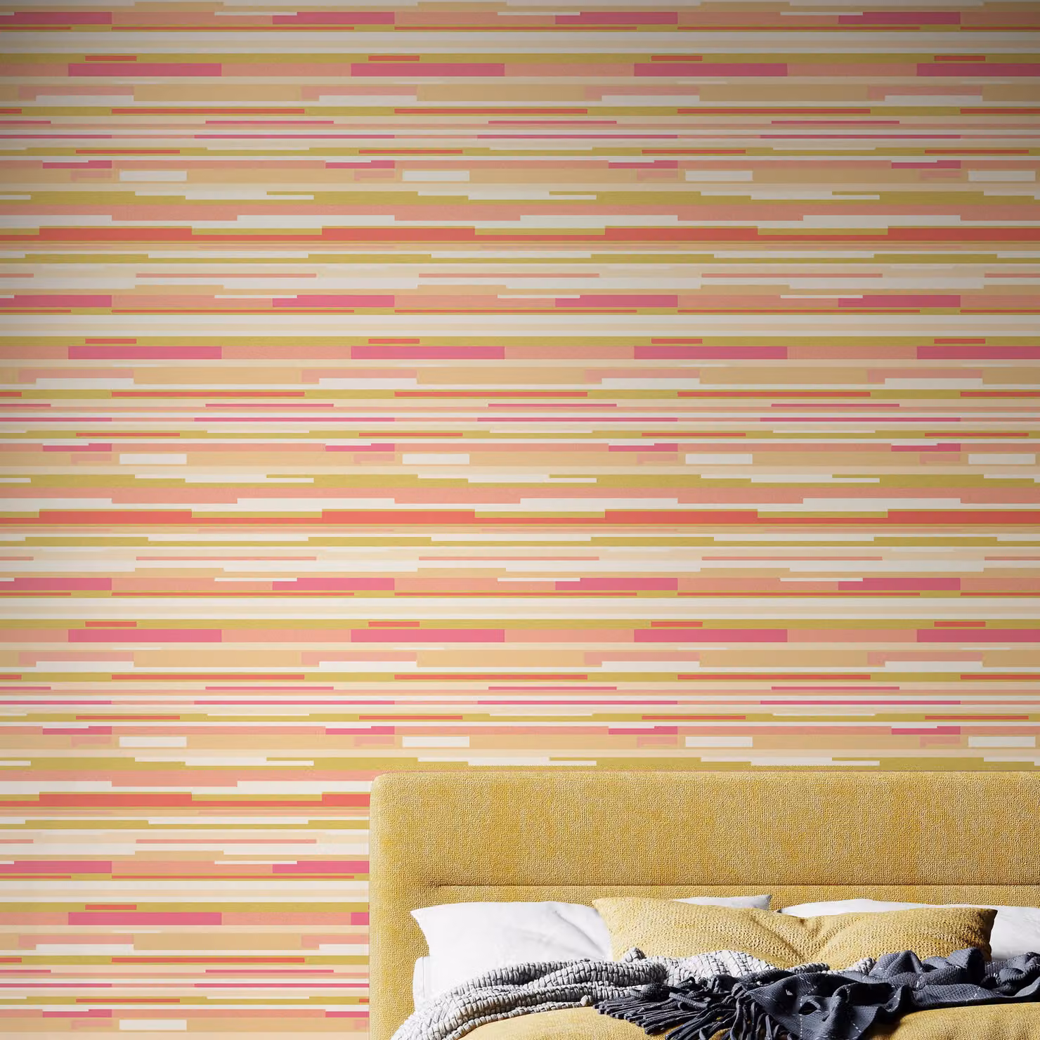 Hoopla Walls Pink Matt Striped Abstract Modern Wallpaper Roll – 2