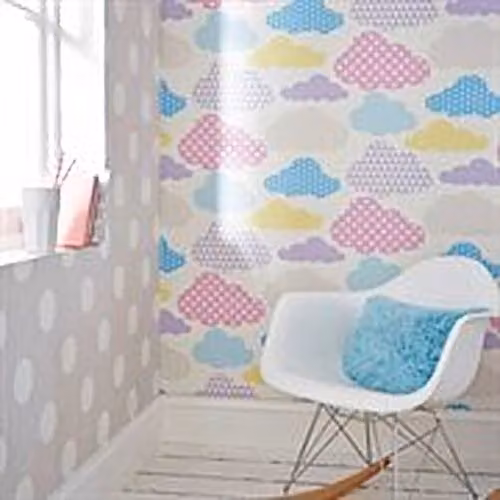Superfresco Easy Marshmallow Clouds and Harlequin Print Multicolour Abstract Geometric Wallpaper Roll – 2