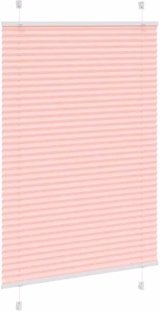 Berkfield Home Pink Single Pleat Polyester Fabric Blind W: 90 cm, H: 150 cm