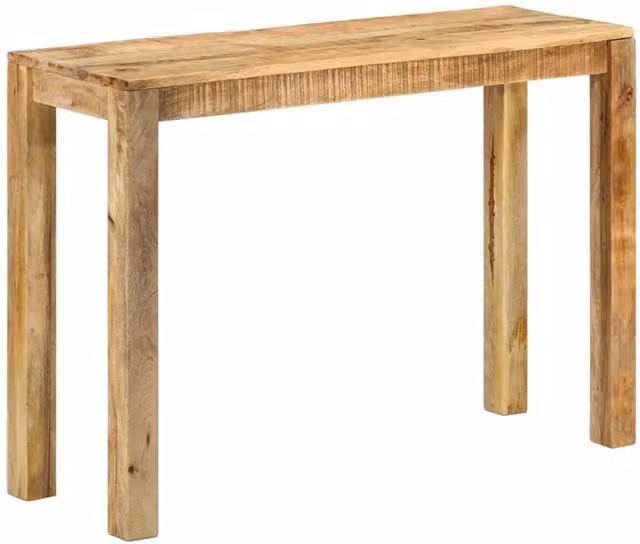 Berkfield Home Rustic Rough Mango Wood Console Table, Brown, W/D/H: 110 x 35 x 76 cm