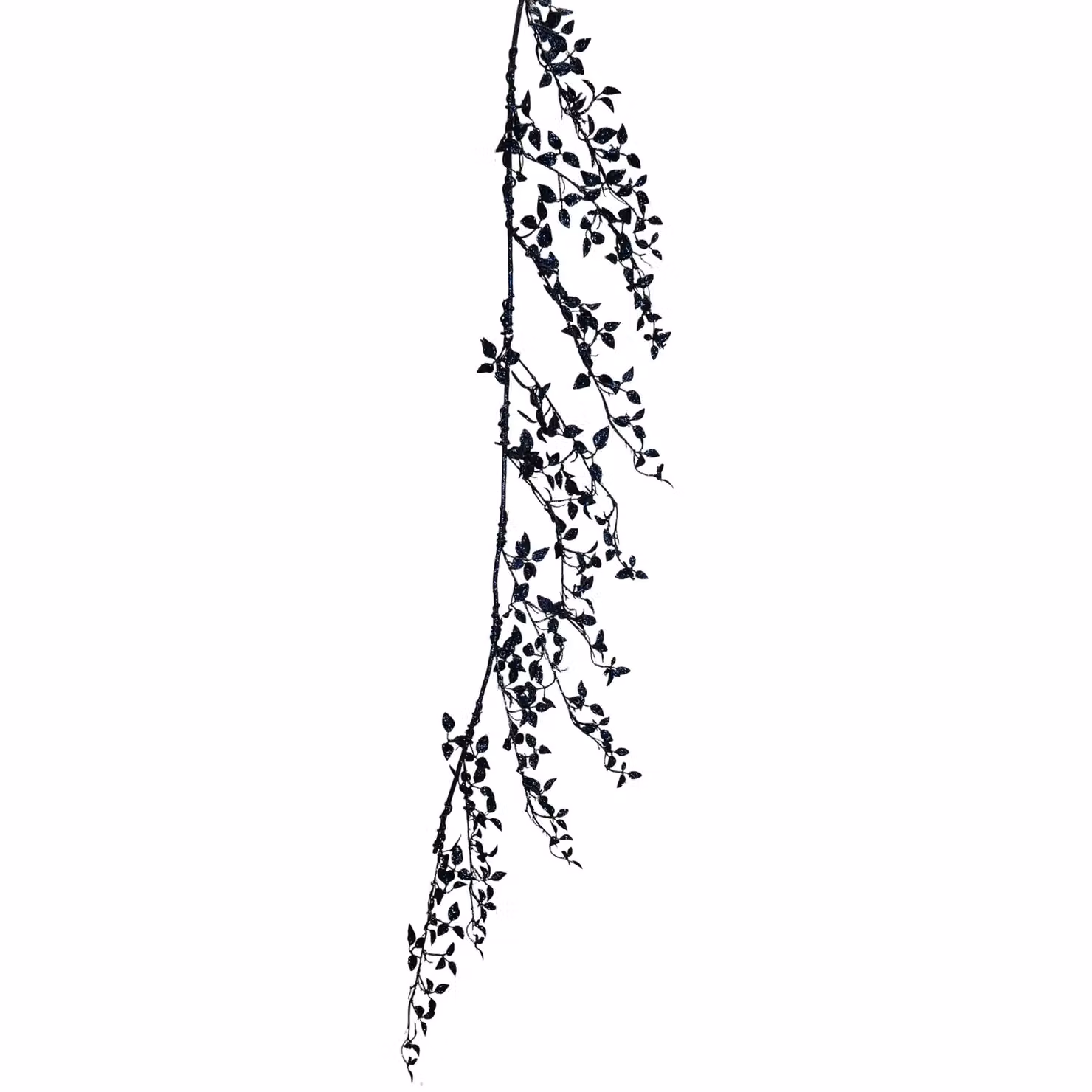Samuel Alexander Midnight Blue Glitter Leaf Christmas Garland Decoration – 3