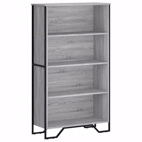 vidaXL Modern Grey Sonoma Bookcase in Engineered Wood W/D/H: 80 x 31 x 137.5 cm