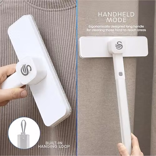 Swan Elevate Pet Hair Remover and Long-Handle Upholstery and Clothing Lint Brush in White SWFC2004WHTN – 4