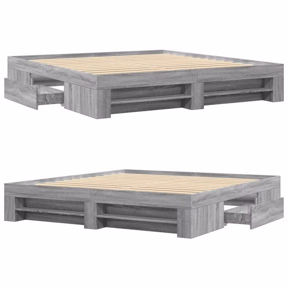 Berkfield Home Sonoma Super King Bed Frame with Drawers, Grey, W/D/H: 180 x 200 cm – 4