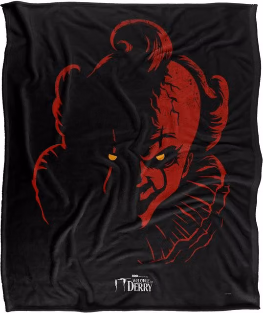 LOGOVISION Welcome To Derry Pennywise Face Super Soft Fleece Throw Blanket, Multicolour, W: 91 cm x D: 147 cm – 6
