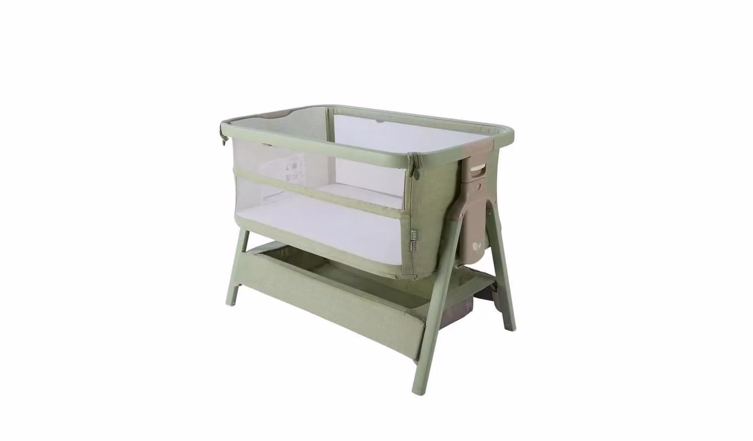 Cozee Zen Eucalyptus Bedside Travel Crib for Babies in Green