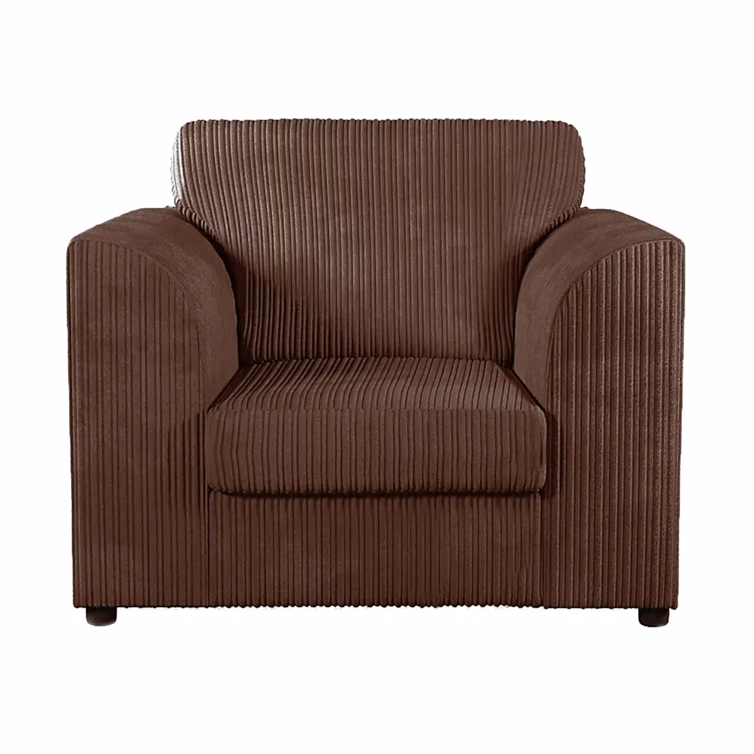 Furnishings For Less UK Luxor 3 Piece Sofa Suite in Chocolate Brown Jumbo Cord Fabric with Scatter Cushions – 3