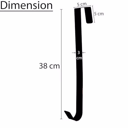 Shatchi Black Metal Wreath Hanger, 38 cm – 2