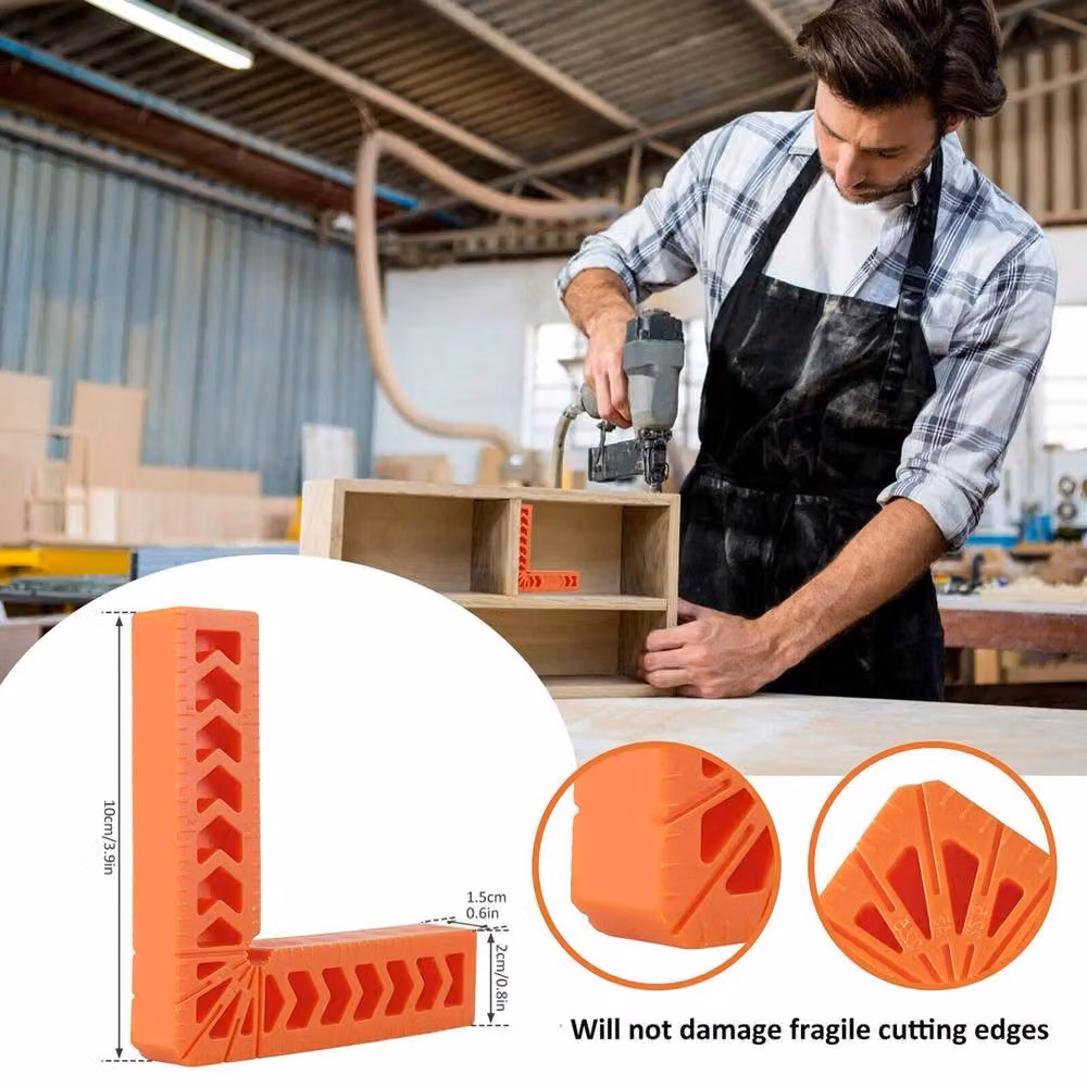 VOGREX 4-Piece Set of Orange 90 Degree Corner Clamping Square Right Angle Clamps – 2