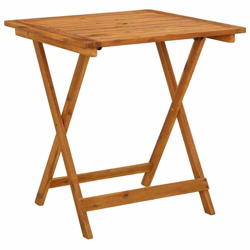 Berkfield Home Durable Folding Garden Table in Brown Solid Acacia Wood W/D/H: 70 x 70 x 75 cm – 2