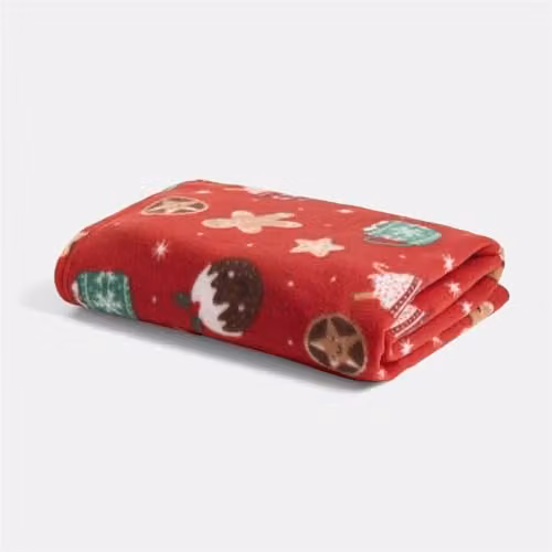 OHS Red Christmas Treats Polar Fleece Throw Blanket, W/D/H: 120 x 150 cm – 1