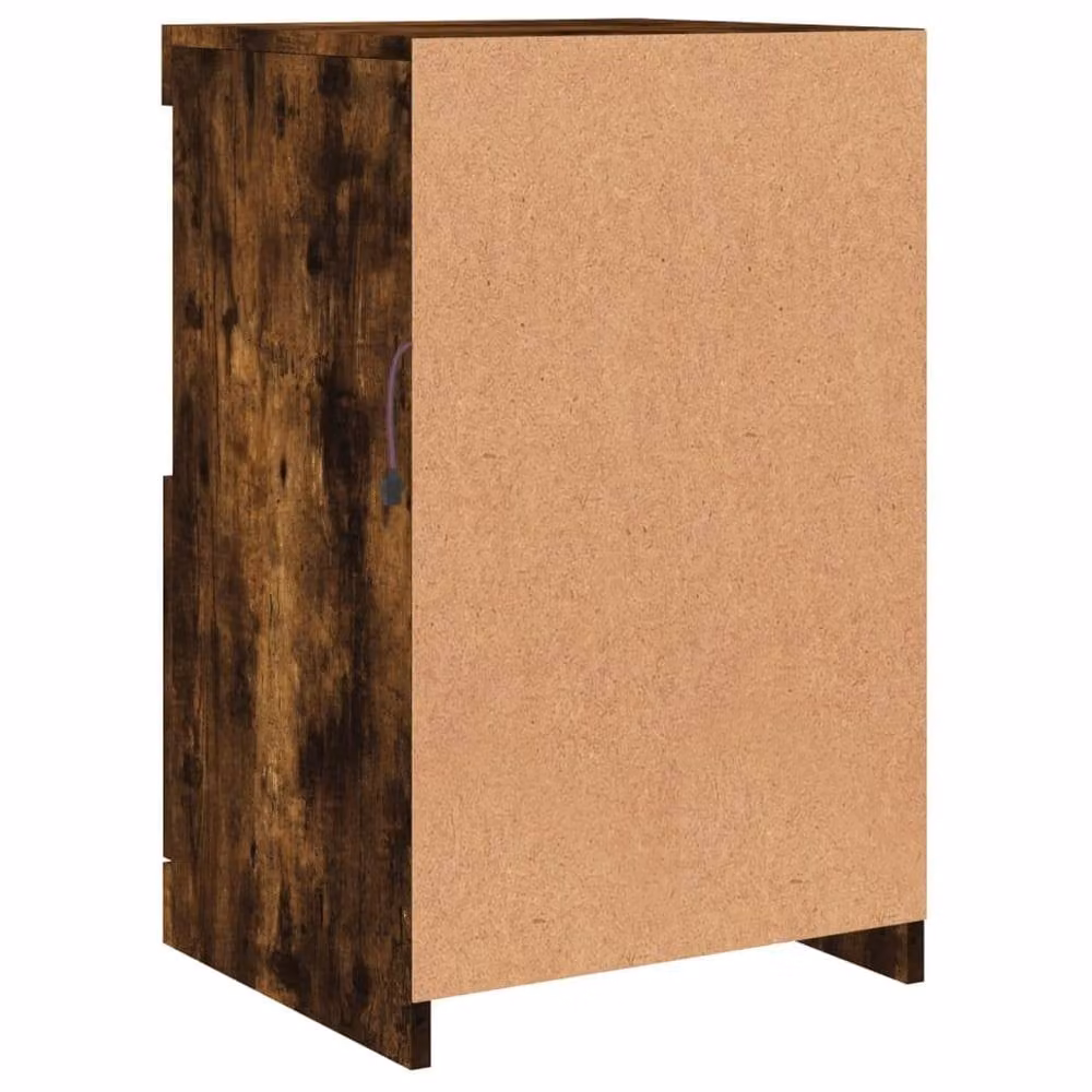 Berkfield Home Sideboard with Integrated LED Lights in Smoked Oak Brown, W: 41 cm, D: 37 cm, H: 67 cm – 7