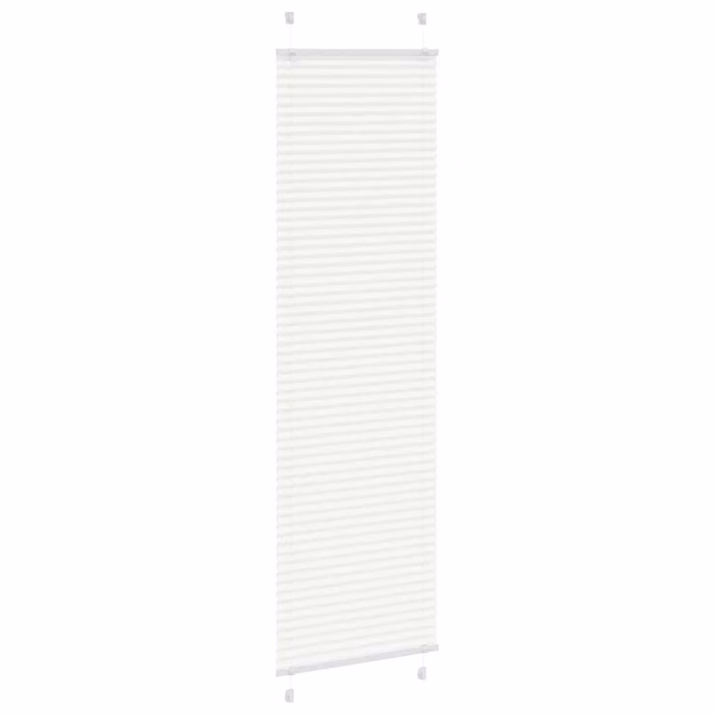 Berkfield Home White Single Pleat Fabric Blind, W: 55 cm, H: 200 cm