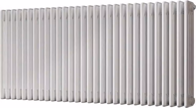 UK Radiators Alpha 4 Column Traditional Cast-Iron Style Steel Radiator in White, W: 1340 mm, H: 600 mm