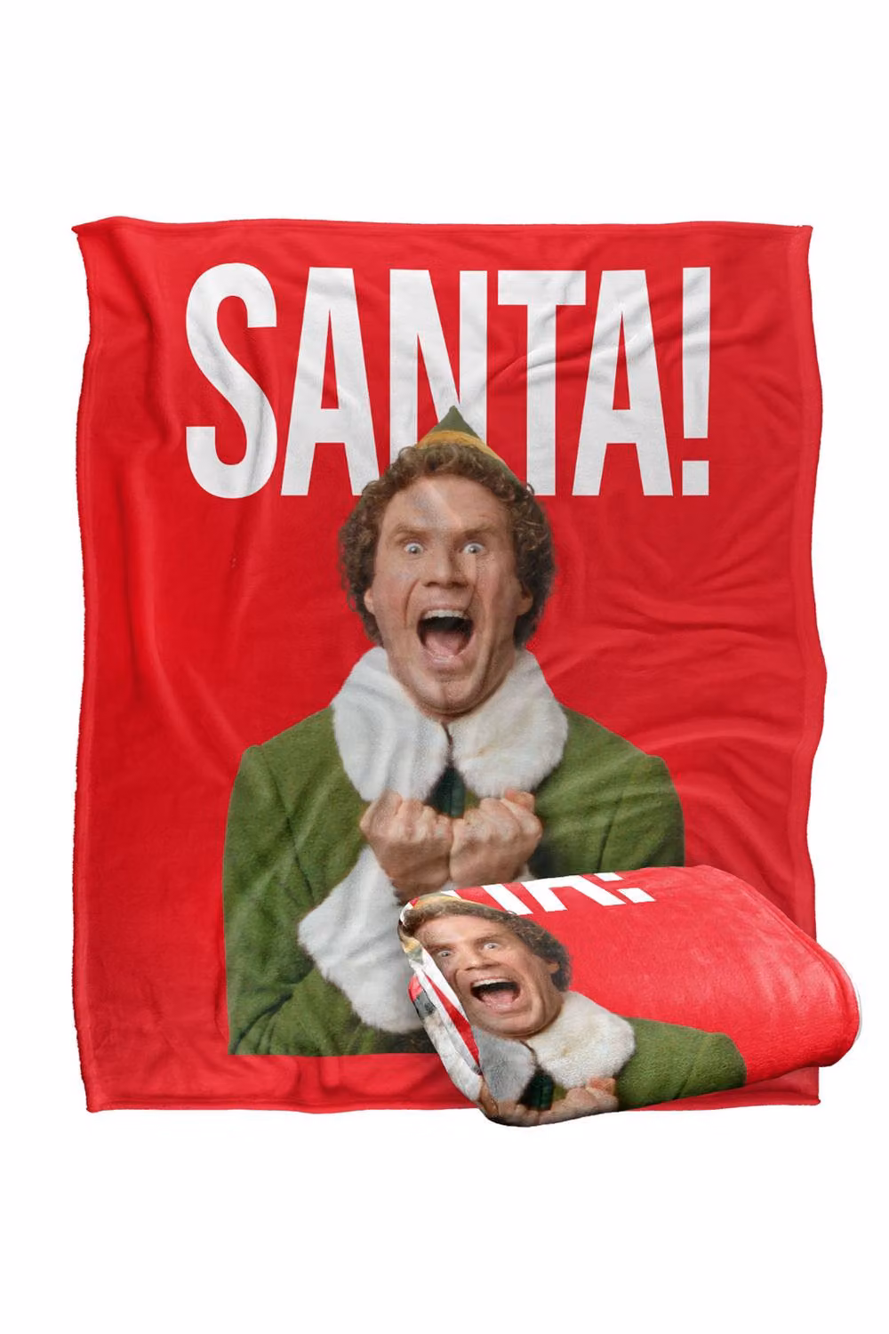 Warner Bros. Elf Christmas Santa Silky Touch Super Soft Fluffy Throw Blanket, Red and Multicolour, Large – 2
