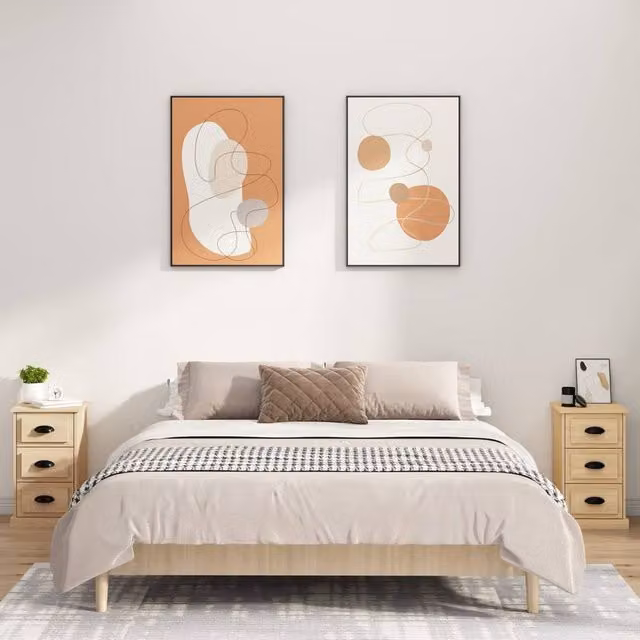 Berkfield Home Durable Bedside Cabinet in Sonoma Oak, W/D/H: 39 x 39 x 67 cm