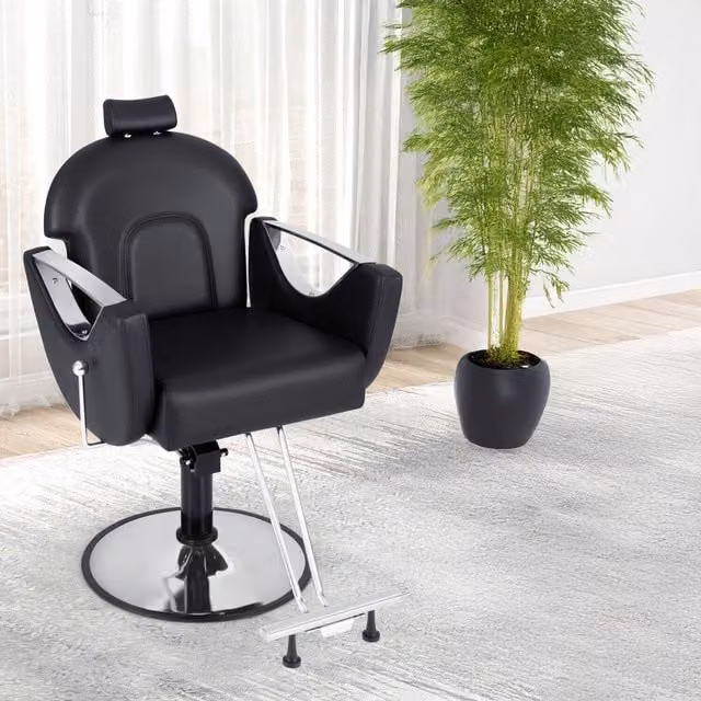 Costway Modern Reclining Salon Chair in Black