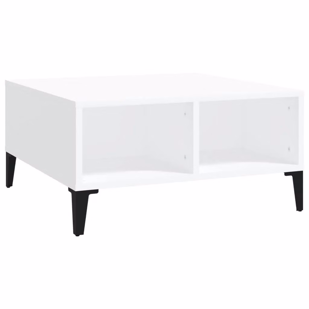 Berkfield Home Modern Square Coffee Table in White, W/D/H: 60 x 60 x 30 cm – 2