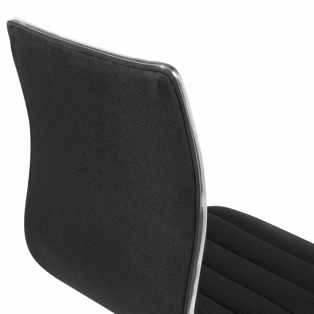 Wyld and Coco Set of 2 Black Faux Leather Counter Height Swivel Bar Chairs with Chrome Metal Frames – 6