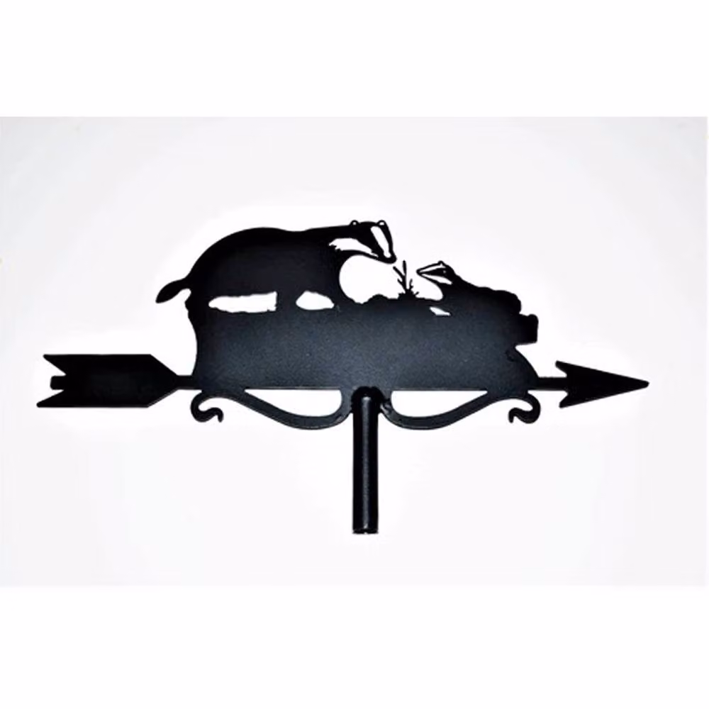 Buttercup Farm Mini Badger Weathervane in Black Steel, W: 38 cm, D: 38 cm, H: 51 cm – 4