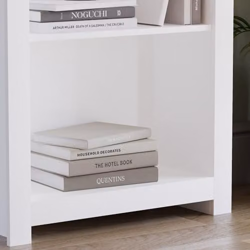 Vida Designs Arlington 5 Tier Modern MDF Bookcase in White – 4