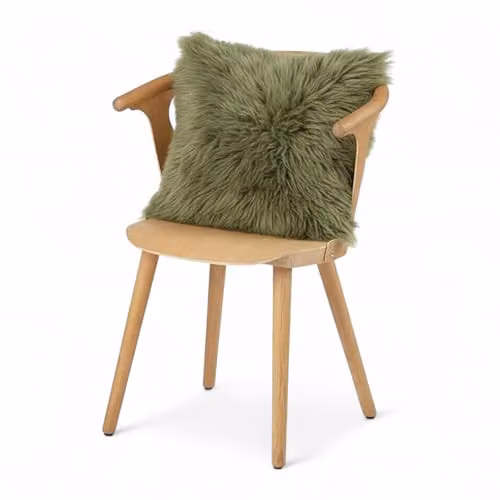 Infinity Leather Green Genuine Sheepskin Single Sided Wool Cushion, W/D/H: 40 x 40 x 40 cm – 3